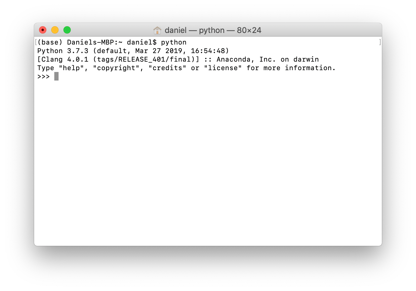 checking the Python distribution on the command line