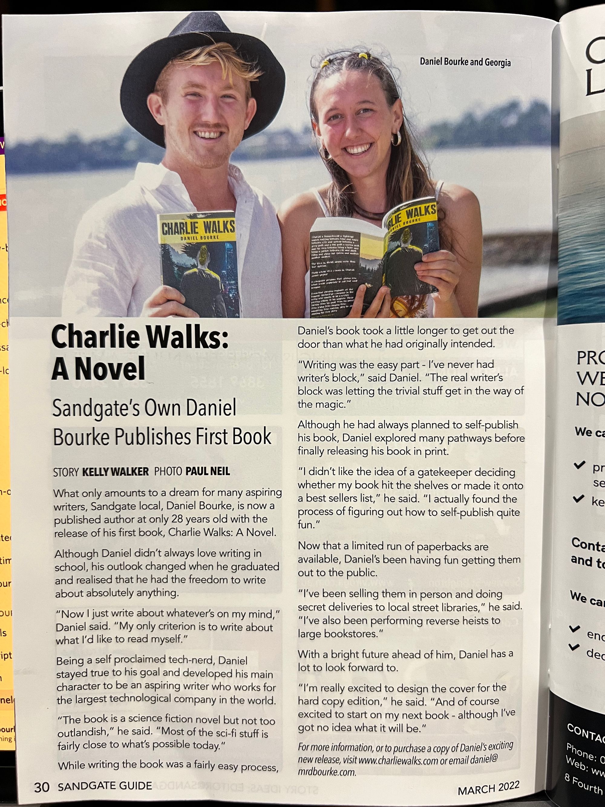 Article on Charlie Walks by Daniel Bourke in Sandgate Guide